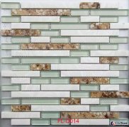 Green glass & pure shell mosaic tiles
